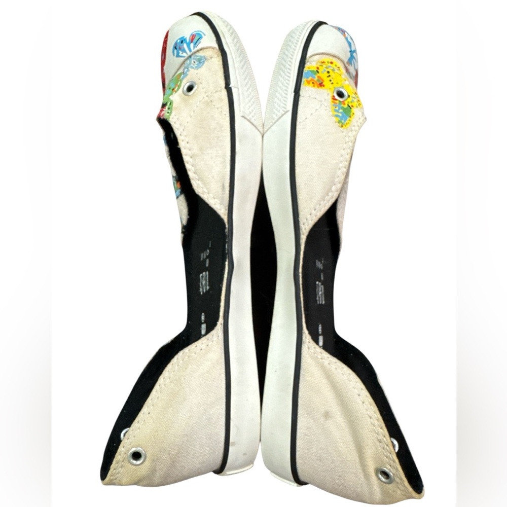 Converse Women's Butterfly Canvas Slip-On Flats in Beige - Picture 5 of 6